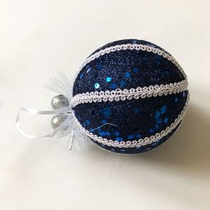 Modern Large Spherical Christmas Styrofoam Ornament_Sequins & Glitter
